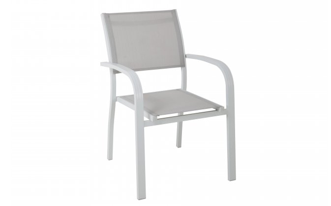 Sztaplowane krzesło ogrodowe aluminiowe białe VIAREGGIO 