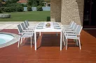 Biały rozkładany stół ogrodowy aluminiowy na taras 160-240 PORTOFERRAIO 