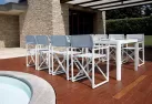 Biały rozkładany stół ogrodowy aluminiowy na taras 160-240 PORTOFERRAIO 