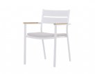 Krzesło MALIBU białe ogrodowe aluminowe