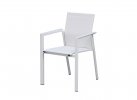 Krzesło NASHVILLE białe ogrodowe aluminowe