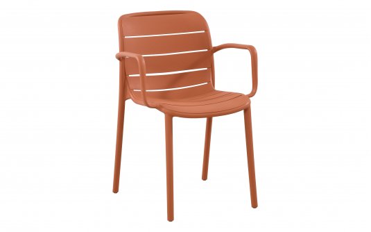 Krzesło PISA ogrodowe z podłokietnikami z polipropylenu ceglany – horeca Krzesło PISA ogrodowe z podłokietnikami z polipropylenu ceglany – horeca