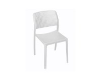 Białe krzesło RAVENNA ogrodowe z polipropylenu bez podłokietników