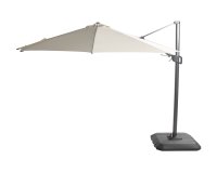Parasol ogrodowy SHADOWFLEX z grafitową nogą boczną aluminium szarobeżowy poliester Ø350 cm FLEX korbowy 
