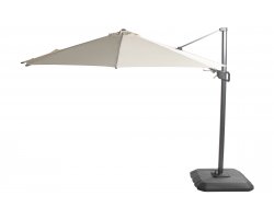 Parasol ogrodowy SHADOWFLEX z grafitową nogą boczną aluminium szarobeżowy poliester Ø350 cm FLEX korbowy 