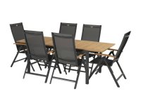 Zestaw ogrodowy Hartman ARUBA + SOUTH WALES, stół rozkładany 150/210×90 cm + 6 krzeseł teak, kolor a