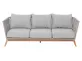 Sofa ogrodowa trzyosobowa NOA technorattan szarobeżowy nogi drewno teak 