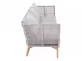 Sofa ogrodowa trzyosobowa NOA technorattan szarobeżowy nogi drewno teak 