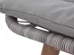Fotel wypoczynkowy nowoczesny z uszami i podnózkiem NOA technorattan szarobeżowy i nogi teak