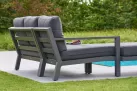 Meble ogrodowe aluminiowe TIMBER - sofa z szezlongiem na taras