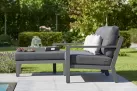 Meble ogrodowe aluminiowe TIMBER - sofa z szezlongiem na taras