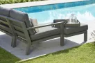 Meble ogrodowe aluminiowe TIMBER - sofa z szezlongiem na taras
