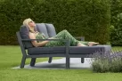 Meble ogrodowe aluminiowe TIMBER - sofa z szezlongiem na taras