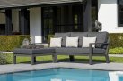 Meble ogrodowe aluminiowe TIMBER - sofa z szezlongiem na taras