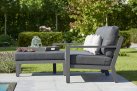Meble ogrodowe aluminiowe TIMBER - sofa z szezlongiem na taras