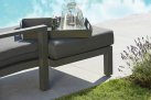 Meble ogrodowe aluminiowe TIMBER - sofa z szezlongiem na taras