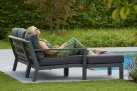 Meble ogrodowe aluminiowe TIMBER - sofa z szezlongiem na taras