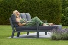 Meble ogrodowe aluminiowe TIMBER - sofa z szezlongiem na taras