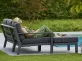 Meble ogrodowe aluminiowe TIMBER - sofa z szezlongiem na taras