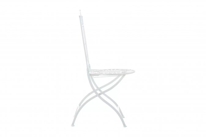 Metalowe składane krzesło retro SOMMATINO patynowane BIAŁE Metalowe składane krzesło retro SOMMATINO patynowane BIAŁE