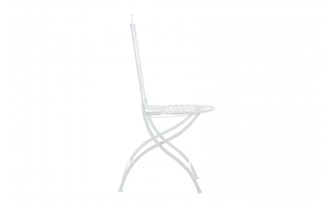 Metalowe składane krzesło retro SOMMATINO patynowane BIAŁE