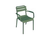 2x Krzesło MONZA ogrodowe z podłokietnikami z polipropylenu horeca zielony