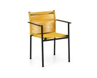 JAKARTA fotel ogrodowy AppleBee z plecionką  liny polipropylenowwej ciepły żółty