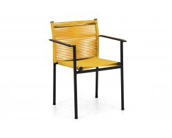 JAKARTA fotel ogrodowy AppleBee z plecionką  liny polipropylenowwej ciepły żółty