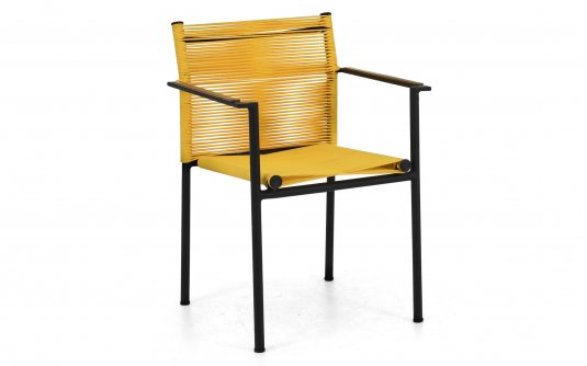 JAKARTA fotel ogrodowy AppleBee z plecionką liny polipropylenowwej ciepły żółty JAKARTA fotel ogrodowy AppleBee z plecionką liny polipropylenowwej ciepły żółty