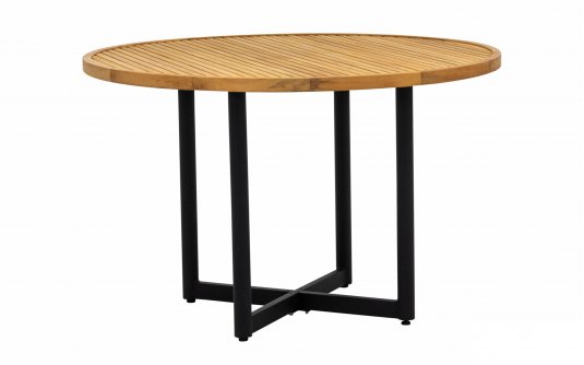 JAKARTA DINING stół ogrodowy AppleBee Ø120 teak i aluminium