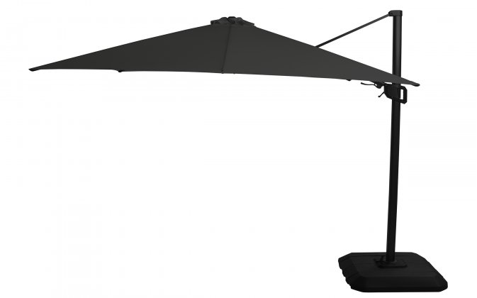 Parasol ogrodowy SHADOWFLEX z nogą boczną aluminium poliester 300 × 300 cm FLEX korbowy carbon black