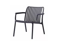 VALENCIA fotel ogrodowy grafitowy polipropylen z włóknem szklanym 67×77×73 UV odporny