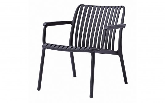 VALENCIA fotel ogrodowy grafitowy polipropylen z włóknem szklanym 67×77×73 UV odporny