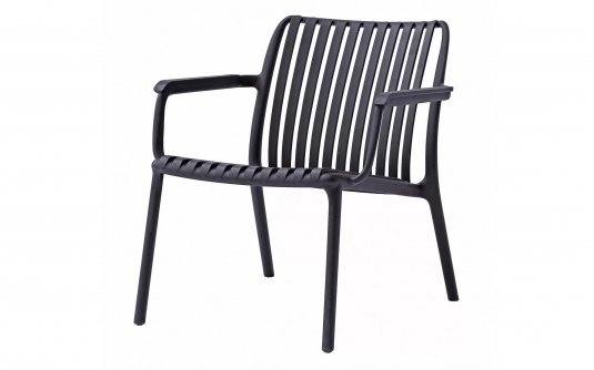 VALENCIA fotel ogrodowy grafitowy polipropylen z włóknem szklanym 67×77×73 UV odporny