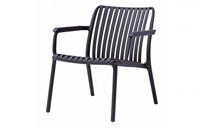 VALENCIA fotel ogrodowy grafitowy polipropylen z włóknem szklanym 67×77×73 UV odporny