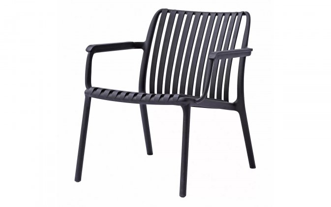 VALENCIA fotel ogrodowy grafitowy polipropylen z włóknem szklanym 67×77×73 UV odporny