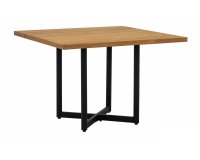 JAKARTA DINING stół ogrodowy AppleBee 110×110 teak i czarne aluminium