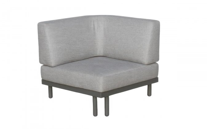 MAUI narożny moduł ogrodowy 85×85 taupe z poduszkami BEE WETT®