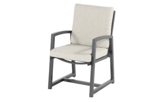 Grafitowe krzesło ogrodowe GIO aluminium poduszka olefin jadalnia szerokość 59 cm 