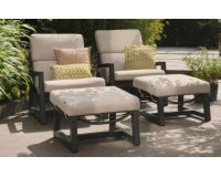 Fotel ogrodowy GIO aluminium poduszka olefin z podnóżkiem szerokość 73 cm kolor antracytowy