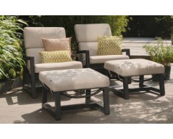 Fotel ogrodowy GIO aluminium poduszka olefin z podnóżkiem szerokość 73 cm kolor antracytowy