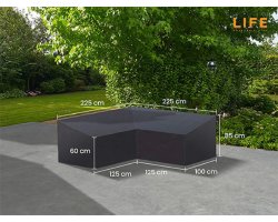 Pokrowiec na meble ogrodowe 255 x255 cm LIFE kształt L ciemnoszary