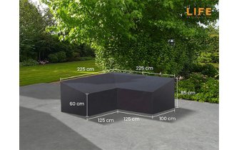 Pokrowiec na meble ogrodowe 255 x255 cm LIFE kształt L ciemnoszary