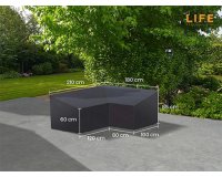 Pokrowiec na meble ogrodowe 210x180 cm LIFE kształt L ciemnoszary LEWY