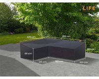 Pokrowiec na meble ogrodowe 285x225 cm LIFE kształt L ciemnoszary PRAWY