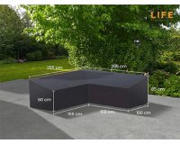Pokrowiec na meble ogrodowe 255 x255 cm LIFE kształt L ciemnoszary