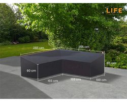 Pokrowiec na meble ogrodowe 255 x255 cm LIFE kształt L ciemnoszary