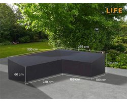 Pokrowiec na meble ogrodowe 330x255 cm LIFE kształt L ciemnoszary LEWY