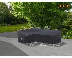 Pokrowiec na meble ogrodowe 275x195 cm LIFE kształt L ciemnoszary PRAWY