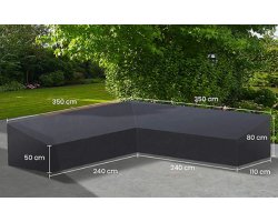 Pokrowiec na meble ogrodowe 350x350 cm LIFE kształt L ciemnoszary